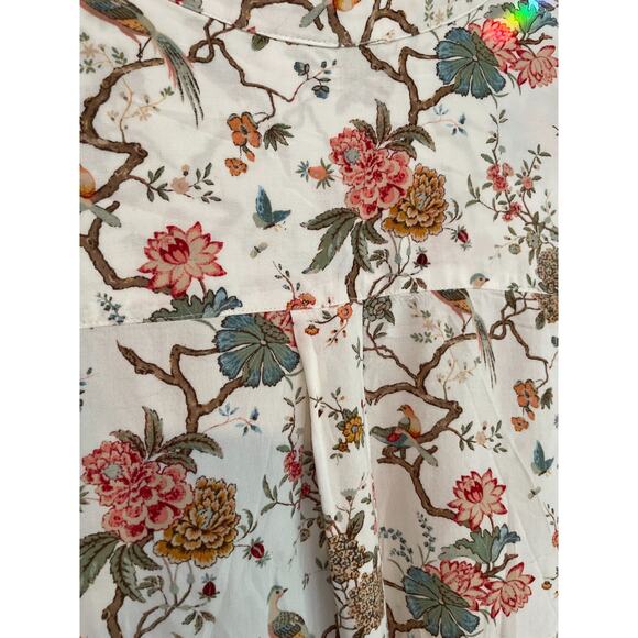 GP & J Baker x H&M | Floral Bird Shirt Dress or Tunic | Cream | Size 6 - Picture 3 of 6